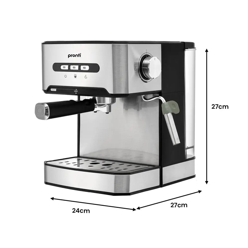 Pronti 1.6l Automatic Coffee Espresso Machine with Steam Frother