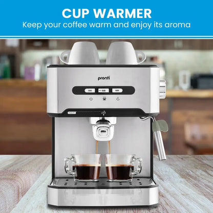 Pronti 1.6l Automatic Coffee Espresso Machine with Steam Frother
