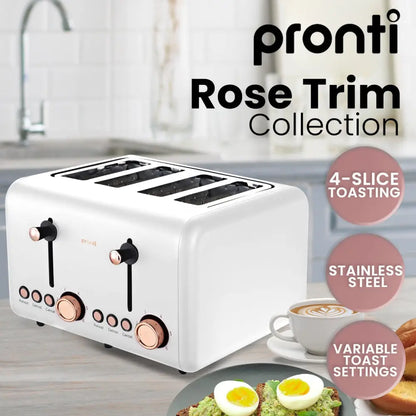 Pronti Toaster Kettle & Coffee Machine Breakfast Set - White