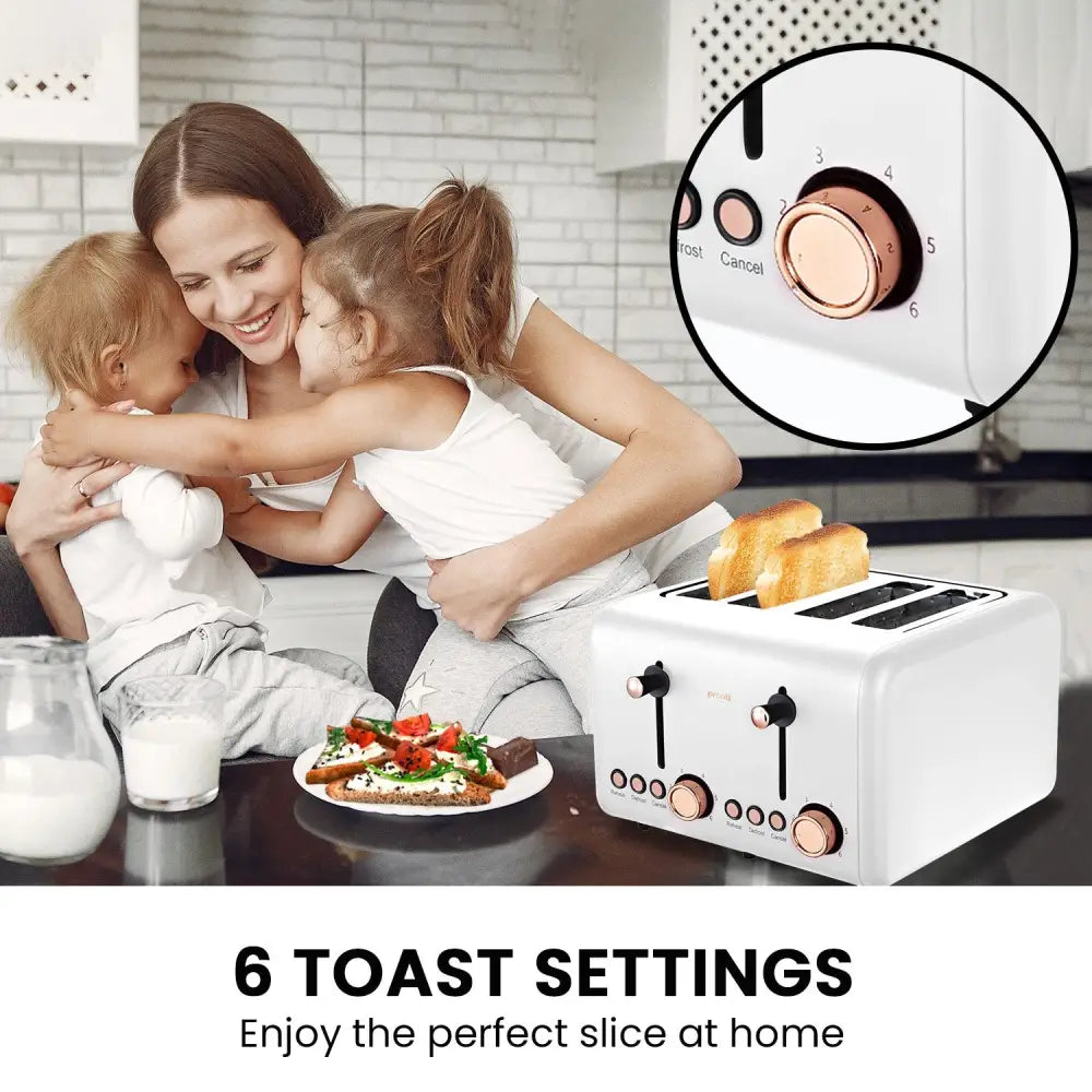 Pronti Toaster Kettle & Coffee Machine Breakfast Set - White