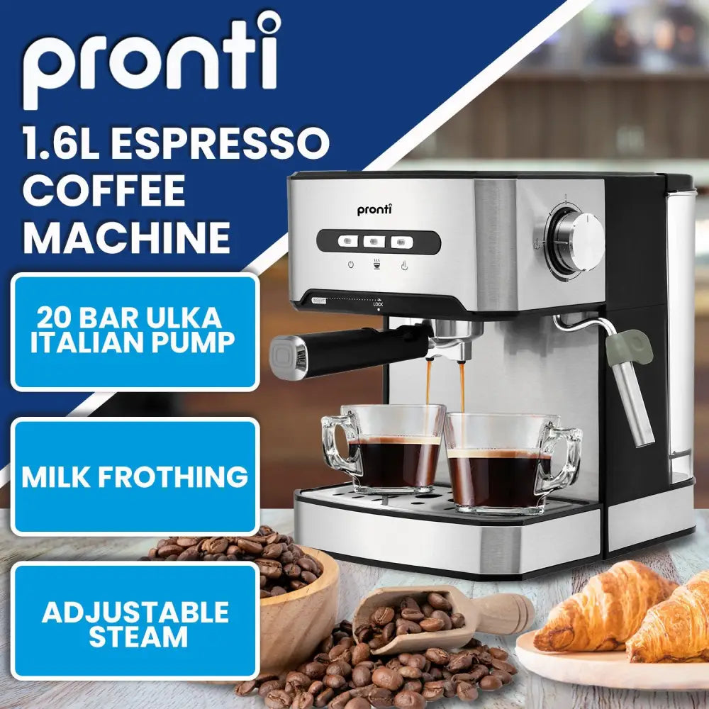 Pronti Toaster Kettle & Coffee Machine Breakfast Set - White