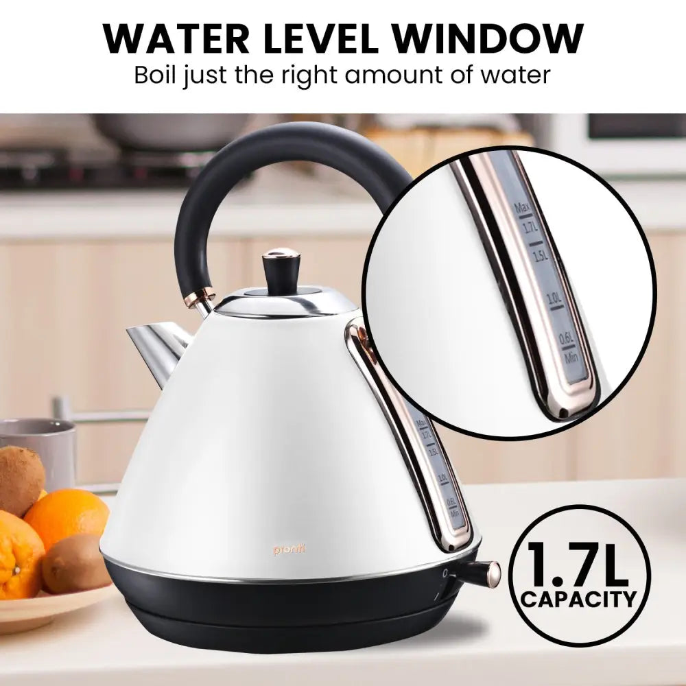 Pronti Toaster Kettle & Coffee Machine Breakfast Set - White