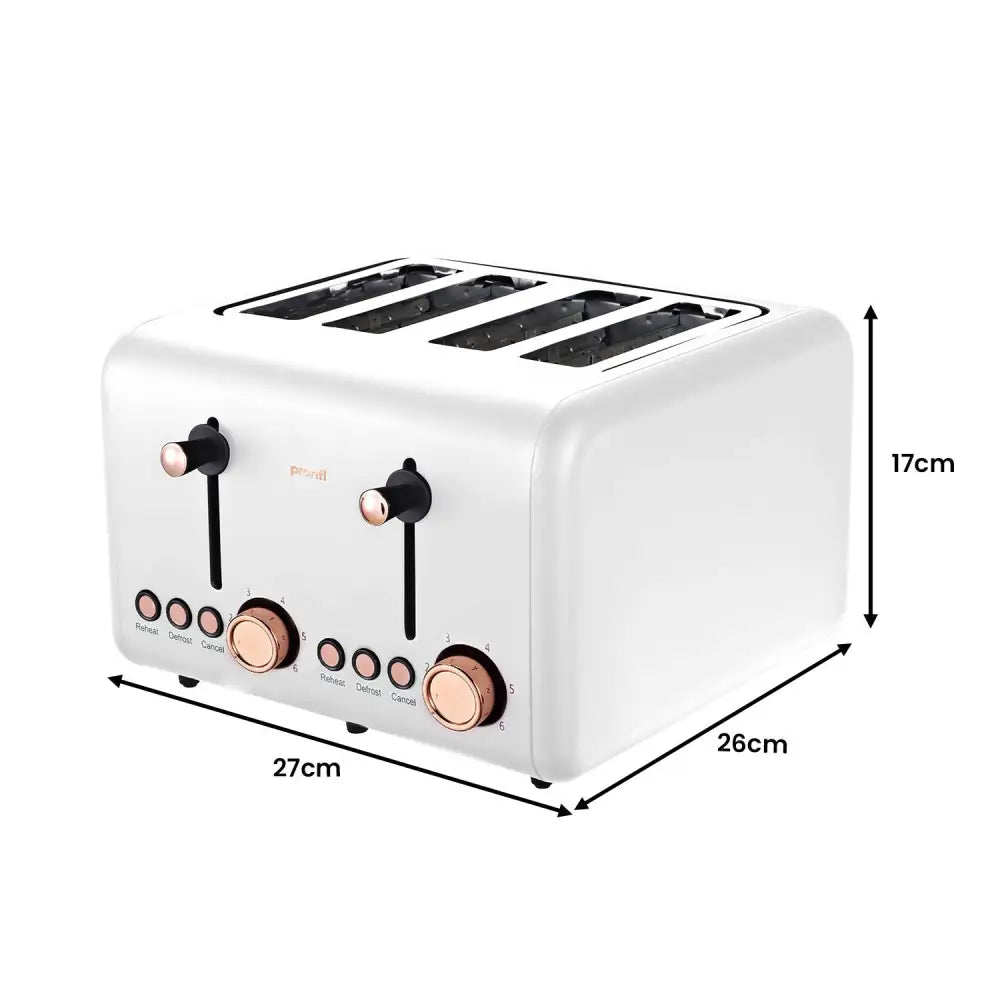 Pronti Toaster Kettle & Coffee Machine Breakfast Set - White