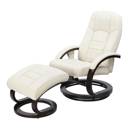 Pu Leather Deluxe Massage Chair Recliner Ottoman Lounge Remote