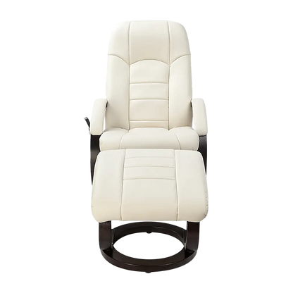 Pu Leather Deluxe Massage Chair Recliner Ottoman Lounge Remote