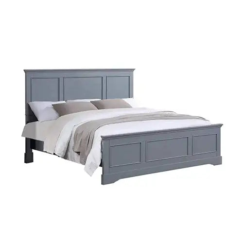 Queen Bed Frame in Solid Wood with Slats Support Grey Colour