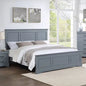 Queen Bed Frame in Solid Wood with Slats Support Grey Colour