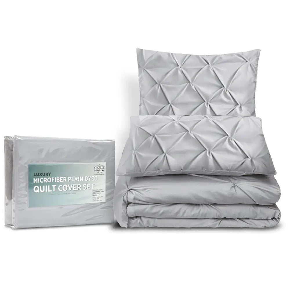 Quilt Cover Set Diamond Grey Super King
