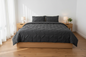 Quilt Cover Set Diamond Pinch Black King