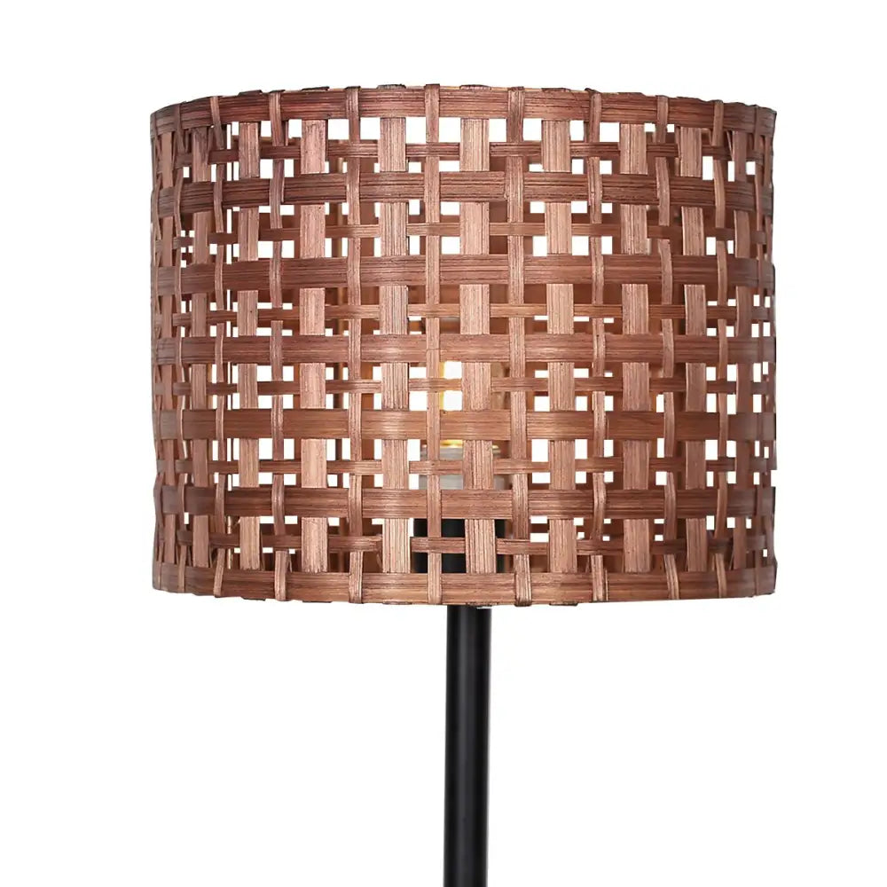 Rattan Desk Lamp with Black Marble Base