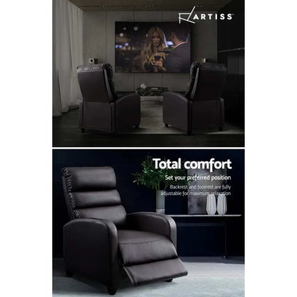 Recliner Armchair Brown Faux Leather Bolivia
