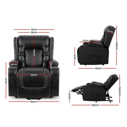 Recliner Chair Lift Assist Heated Massage Leather Rukwa