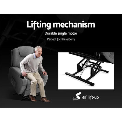 Recliner Chair Lift Assist Heated Massage Velvet Milio