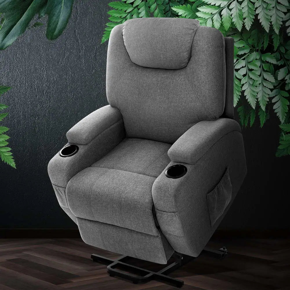 Recliner Chair Lift Assist Heated Massage Velvet Milio