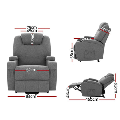 Recliner Chair Lift Assist Heated Massage Velvet Milio