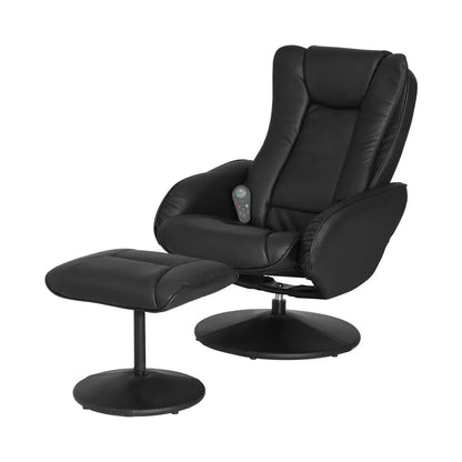 Recliner Chair Ottoman Heated Massage Black