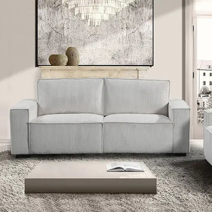 Reno 3 Seater Sofa Beige Colour Fabric Upholstery Wooden Structure Knock Down Feature in Back & Arms