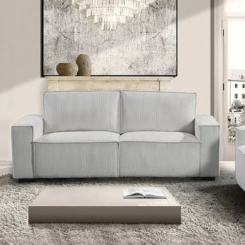Reno 3 Seater Sofa Beige Colour Fabric Upholstery Wooden Structure Knock Down Feature in Back & Arms