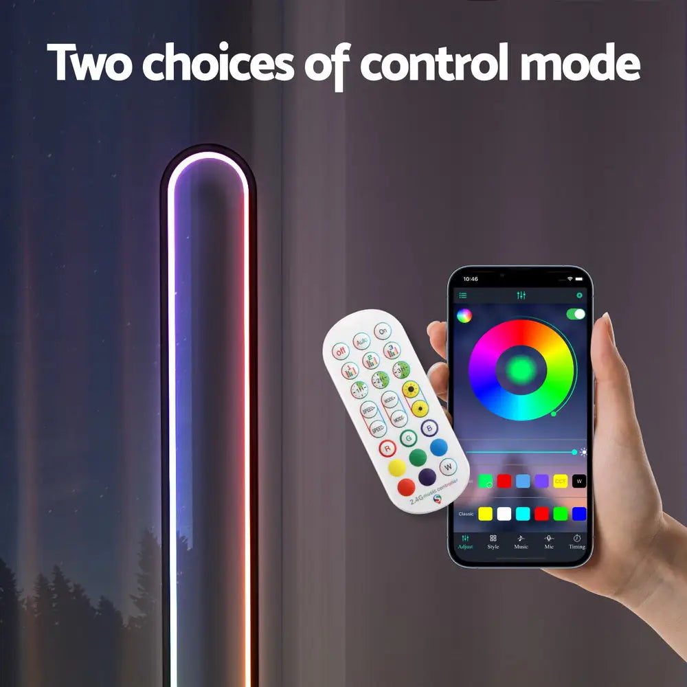 Rgb Led Floor Lamp Remote Control Corner Light Stand Gaming Room 118cm