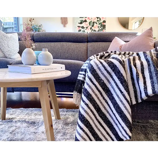 Richmond Throw - Reclaimed Wool Blend - Monochrome