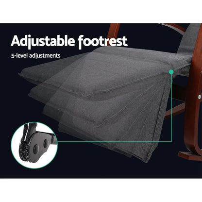 Rocking Armchair Footrest Nursing Charcoal Afton