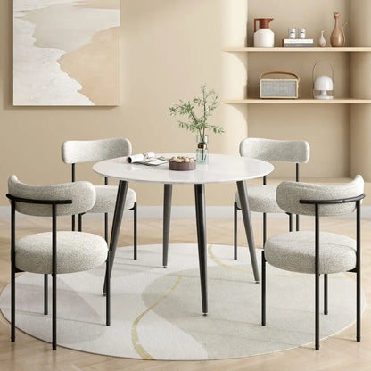 Round Mdf Marbling Dining Table
