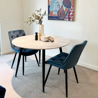 Round Mdf Marbling Dining Table