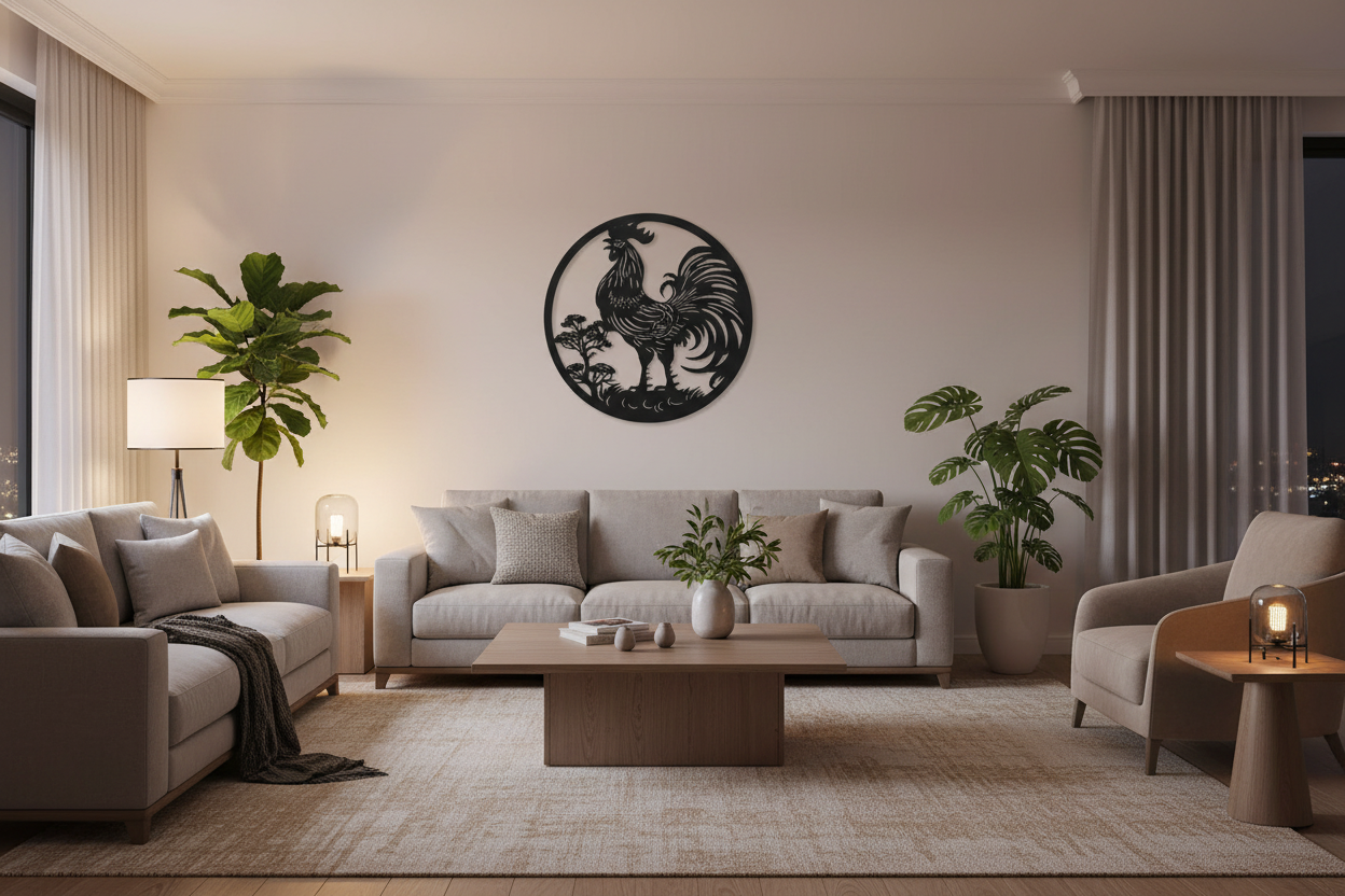 circular farmhouse wall decor australia rooster design