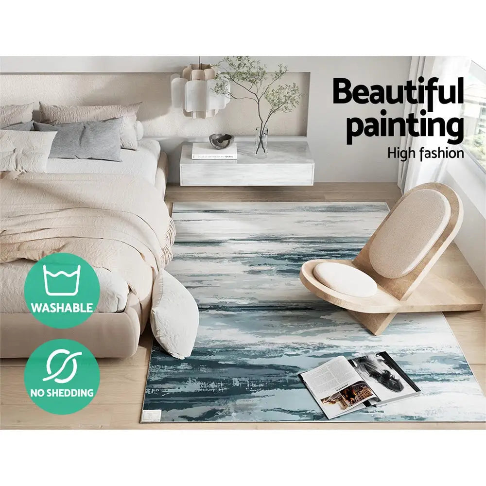 Rug 160x230cm Area Washable Mat Large Carpet Soft Short Pile Poca