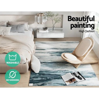 Rug 160x230cm Area Washable Mat Large Carpet Soft Short Pile Poca
