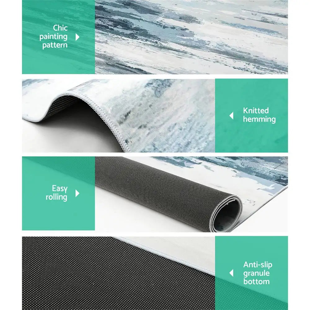 Rug 200x290cm Area Washable Mat Large Carpet Soft Short Pile Poca