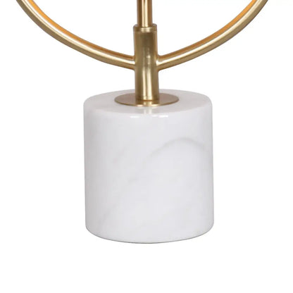 Sculptural Orange Glass Table Lamp with White Marble Base