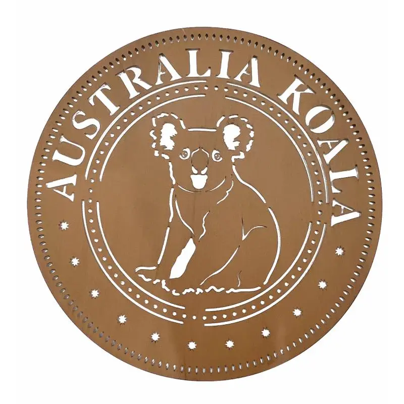 Set 2 Aus Penny Metal Wall Art Koala 98x98cm