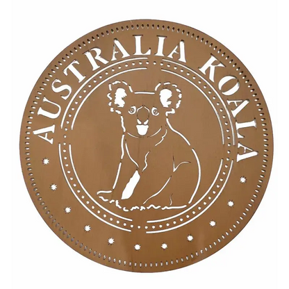 Set 2 Aus Penny Metal Wall Art Koala 98x98cm