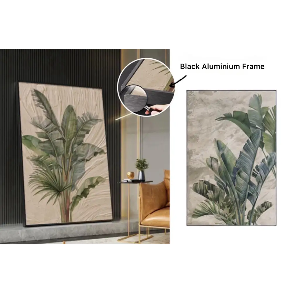 Set 2 Natural Green Leaf Wall Art Assort 100cm
