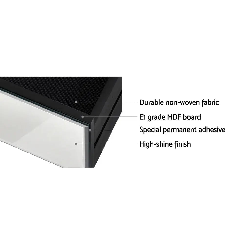 Set of 2 Bedside Table 3 Drawers Mirrored Glass - Presia Silver