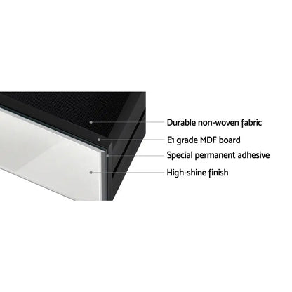 Set of 2 Bedside Table 3 Drawers Mirrored Glass - Presia Silver