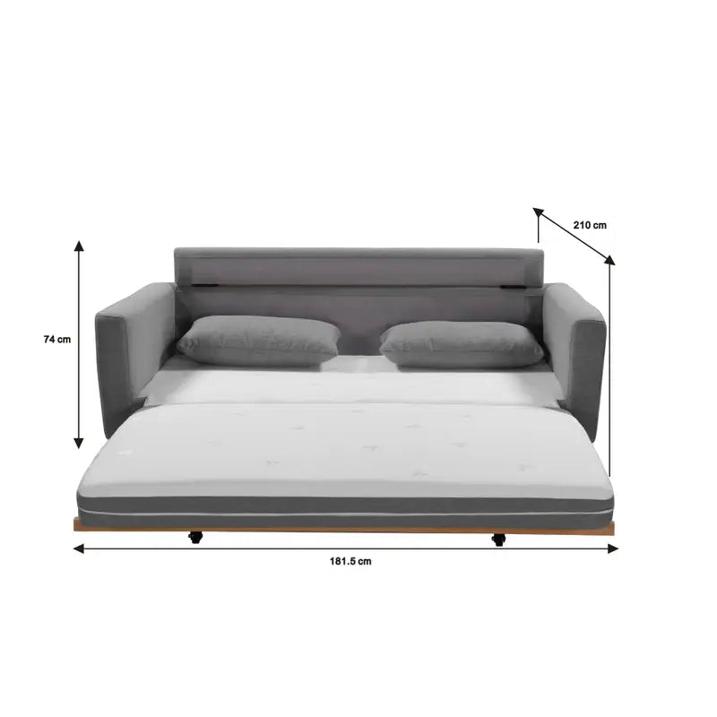 Shasa 2 Seater Pull-out Sofa Bed Grey Celadon