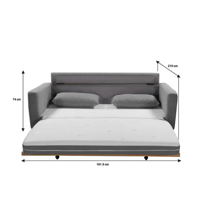 Shasa 2 Seater Pull-out Sofa Bed Grey Celadon