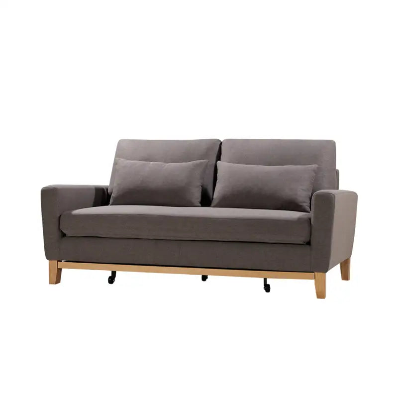 Shasa 2 Seater Pull-out Sofa Bed Grey Taupe