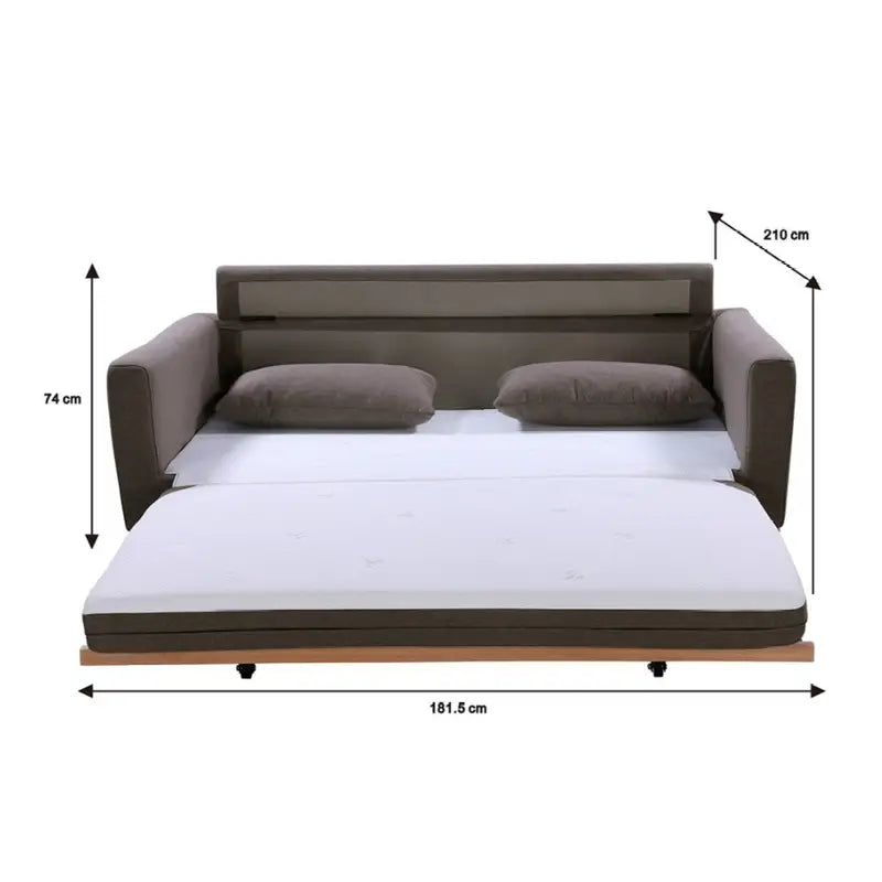 Shasa 2 Seater Pull-out Sofa Bed Grey Taupe