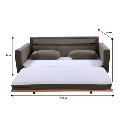 Shasa 2 Seater Pull-out Sofa Bed Grey Taupe