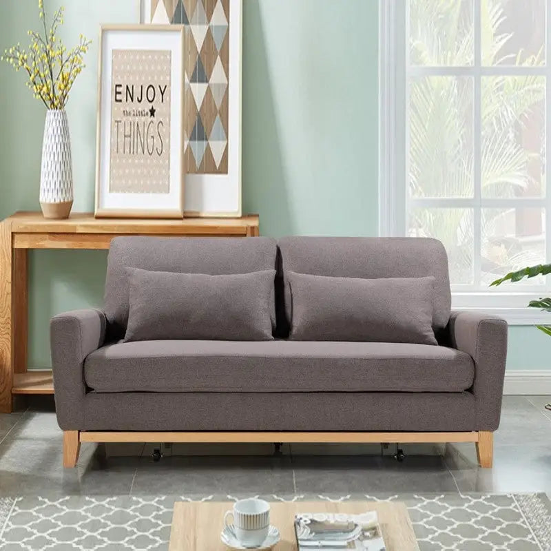 Shasa 2 Seater Pull-out Sofa Bed Grey Taupe