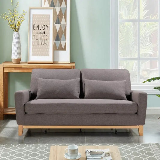 Shasa 2 Seater Pull-out Sofa Bed Grey Taupe