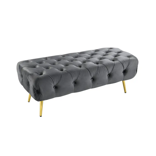 Shirley Ottoman Dark Grey Velvet