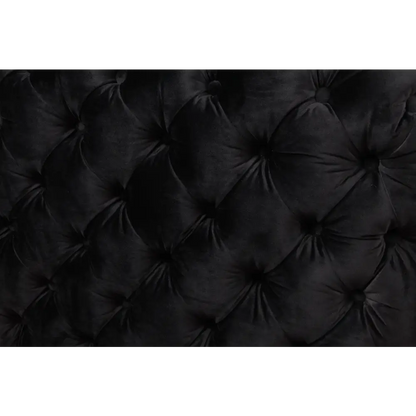 Single Seater Black Sofa Classic Armchair Button Tufted in Velvet Fabric with Metal Legs