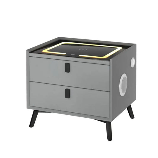 Smart Bedside Table with Wireless Charging - Aika Grey