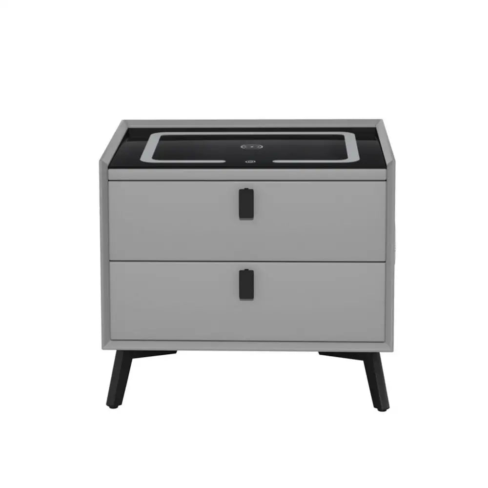 Smart Bedside Table with Wireless Charging - Aika Grey