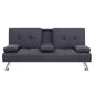 Sofa Bed 175cm Dark Grey Fabric