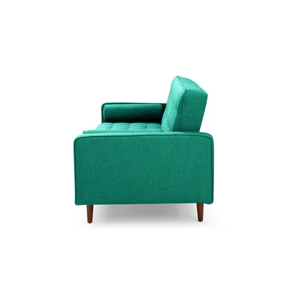 Sofa Bed 3 Seater Button Tufted Lounge Set for Living Room Couch in Velvet Green Colour